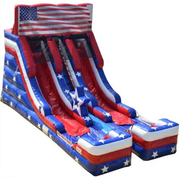 American flag dual lane water slide